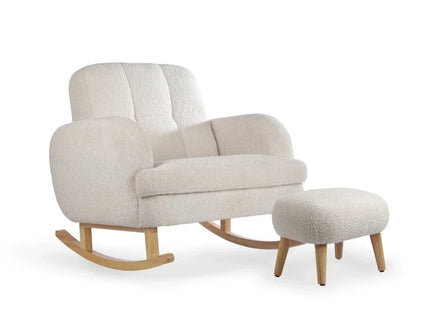 CuddleCo Etta Cuddle Nursing Chair & Foot Stool - Boucle Mushroom