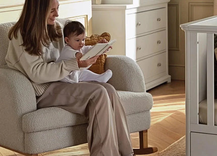CuddleCo Etta Cuddle Nursing Chair & Foot Stool - Boucle Mushroom