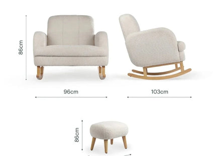 CuddleCo Etta Cuddle Nursing Chair & Foot Stool - Boucle Mushroom