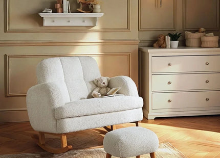 CuddleCo Etta Cuddle Nursing Chair & Foot Stool - Boucle Off-White