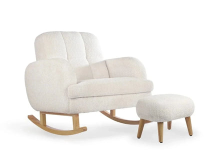 CuddleCo Etta Cuddle Nursing Chair & Foot Stool - Boucle Off-White