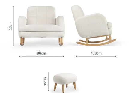 CuddleCo Etta Cuddle Nursing Chair & Foot Stool - Boucle Off-White
