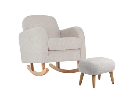 CuddleCo Etta Nursing Chair & Foot Stool - Boucle Mushroom
