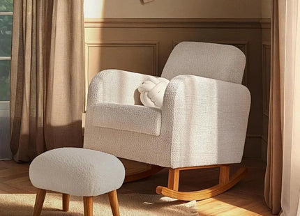 CuddleCo Etta Nursing Chair & Foot Stool - Boucle Mushroom