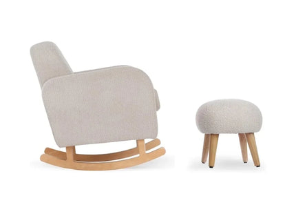 CuddleCo Etta Nursing Chair & Foot Stool - Boucle Mushroom