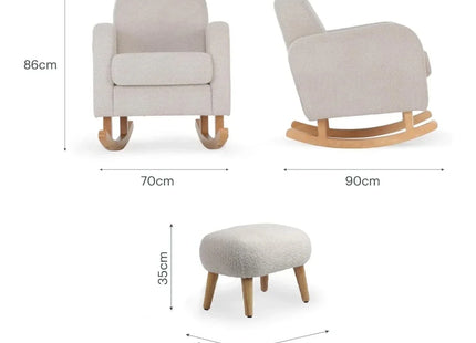 CuddleCo Etta Nursing Chair & Foot Stool - Boucle Mushroom
