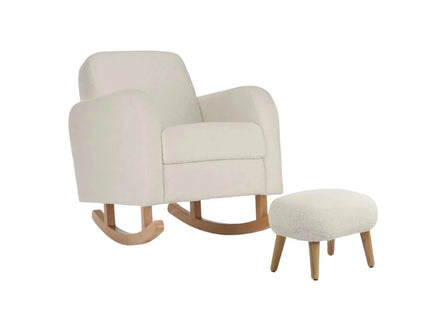 CuddleCo Etta Nursing Chair & Foot Stool - Boucle Off-White