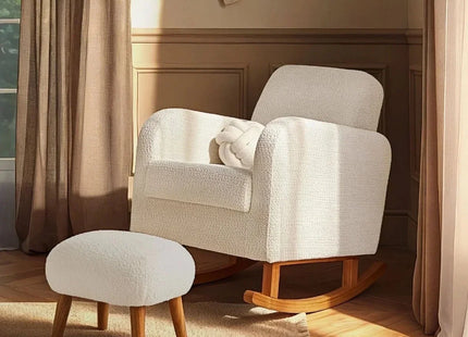 CuddleCo Etta Nursing Chair & Foot Stool - Boucle Off-White