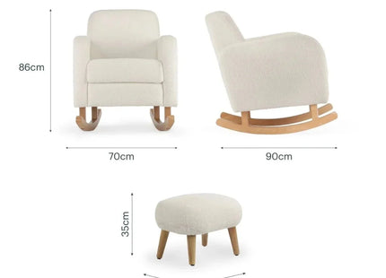CuddleCo Etta Nursing Chair & Foot Stool - Boucle Off-White