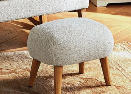 CuddleCo Etta Foot Stool - Boucle Mushroom