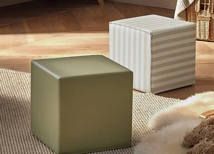 CuddleCo Soft Play Cubes 2 Piece - Cookie Stripe/Olive