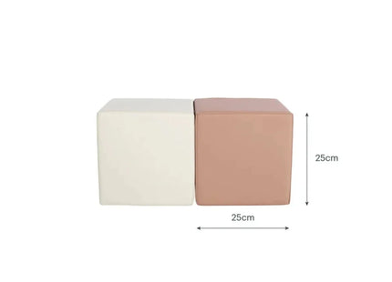 CuddleCo Soft Play Cubes 2 Piece - Tuscany/Pebble