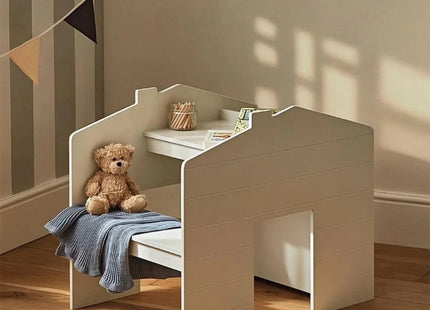 CuddleCo Play House Storage Desk with Bench - Pebble