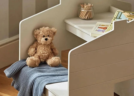 CuddleCo Play House Storage Desk with Bench - Pebble