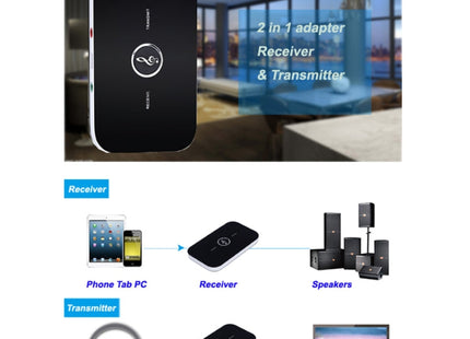 B6 Bluetooth 2 in 1 Audio Receiver / Transmitter Music Sound Adapter