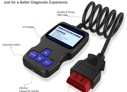 AUTOPHIX OM123 Car Portable OBD2 Scanner Car Diagnostic Tool OBD 2 Automotive Scanner EOBD Code Reader, OM123 (Orange)