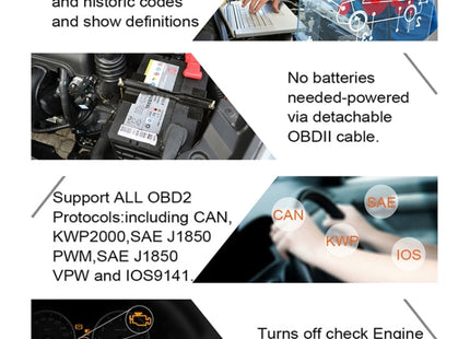 AUTOPHIX OM123 Car Portable OBD2 Scanner Car Diagnostic Tool OBD 2 Automotive Scanner EOBD Code Reader, OM123 (Orange)
