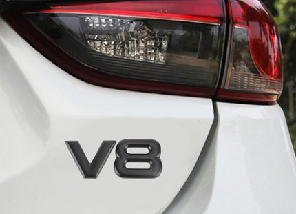 V8 Separate Shape Car Metal Body Decorative Sticker, V8 Separate Shape