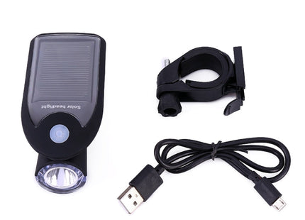 3W 240LM USB Solar Energy Motorcycle / Bicycle Front Light (Black)