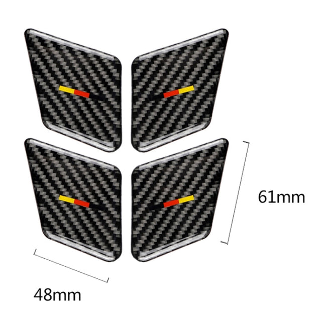 4 PCS Car German Flag Carbon Fiber Door Inner Handle Wrist Panel Decorative Sticker for Mercedes-Benz C Class 2007-2013 / E Class 2009-2016, Door Inner Handle Wrist