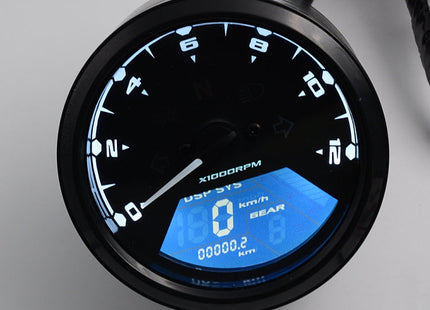 Motorcycle LCD Digital Tachometer Speedometer Odometer Gauge, CS-363