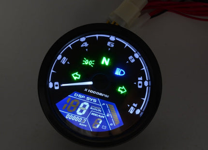 Motorcycle LCD Digital Tachometer Speedometer Odometer Gauge, CS-363