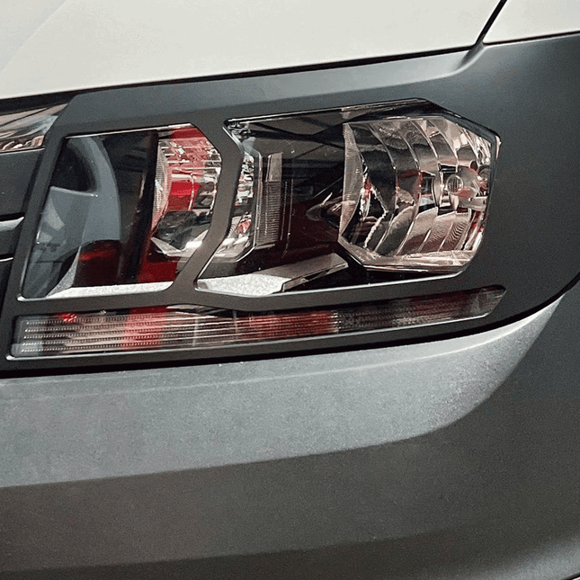 For VW Crafter New Shape Headlight Guards – Hammerite Ultimate Matte Black – Premium Protection | Van-X