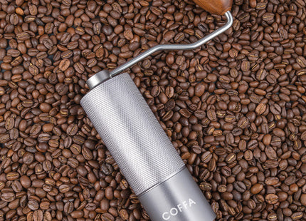 COFFA Manual Coffee Grinder Stainless Steel Burr Adjustable Hand Crank Portable