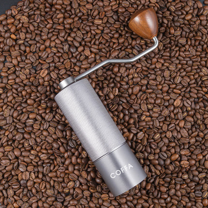 COFFA Manual Coffee Grinder Stainless Steel Burr Adjustable Hand Crank Portable