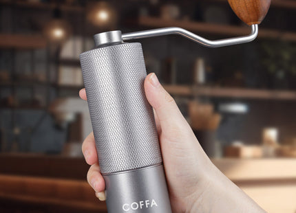 COFFA Manual Coffee Grinder Stainless Steel Burr Adjustable Hand Crank Portable