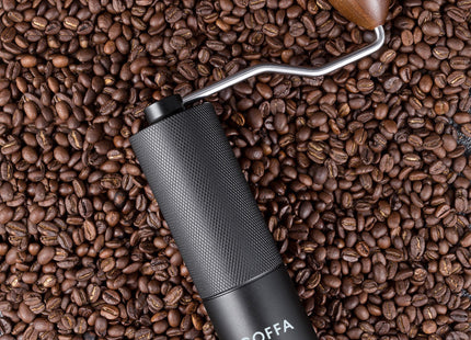 COFFA Manual Coffee Grinder Stainless Steel Burr Adjustable Hand Crank Portable