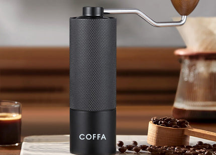 COFFA Manual Coffee Grinder Stainless Steel Burr Adjustable Hand Crank Portable