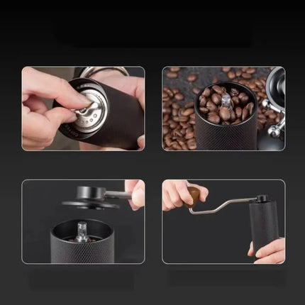 COFFA Manual Coffee Grinder Stainless Steel Burr Adjustable Hand Crank Portable
