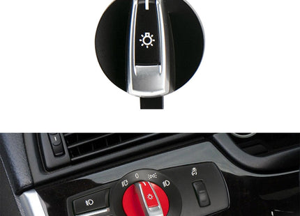Car Headlight  Switch Button Knob for BMW 5 Series 2010-2017, Left Driving, Headlight Switch (Black), Headlight Switch (Red)