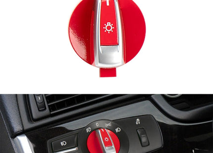 Car Headlight  Switch Button Knob for BMW 5 Series 2010-2017, Left Driving, Headlight Switch (Black), Headlight Switch (Red)