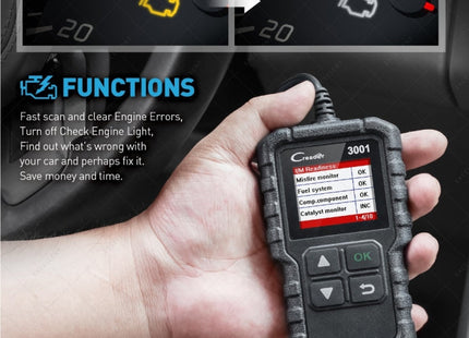 Launch Creader CR3001 Car Color Screen Code Reader OBD2 Fault Detector Diagnostic Tool, Launch Creader CR3001