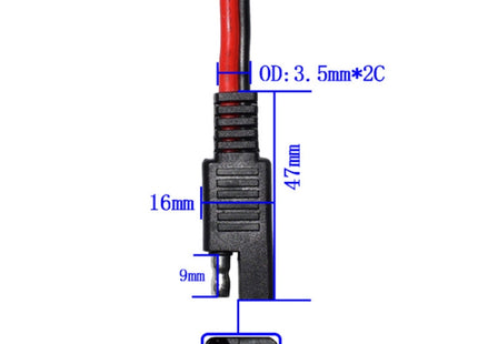 SAE One to Two Connection Cable Car Power Cord, SAE One to Two Cable