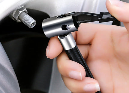 Car 12V Portable Inflatable Cylinder Pedal Pointer Air Pump with Light & Tool Box, Pointer with Tool Box
