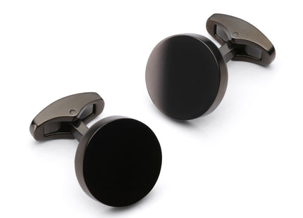 Round Cufflinks In Black