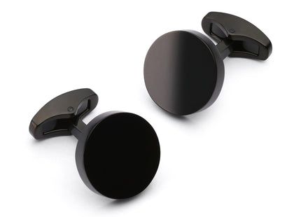 Round Cufflinks In Gun Metal