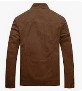 Mens Cotton Harrington Jacket Classic Lightweight Coat Brown XL Pit-to-pit 60cm