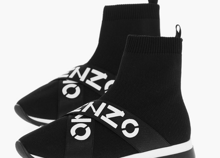 KENZO Sock Sneakers, Logoed Elastic Tape, Sport Trainer UK 2.5 / EU 35