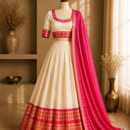 Onam Manjari Kerala Half Saree Set