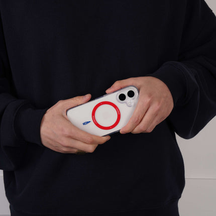 Slim Clear iPhone 16 Case with Red MagSafe Ring - Big Ben | The Iconic Case
