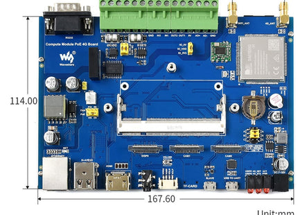 IoT Base Board for Raspberry Pi Compute w/ PoE, 4G [SL4]