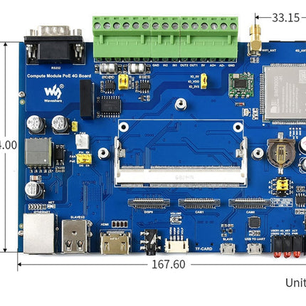 IoT Base Board for Raspberry Pi Compute w/ PoE, 4G [SL4]