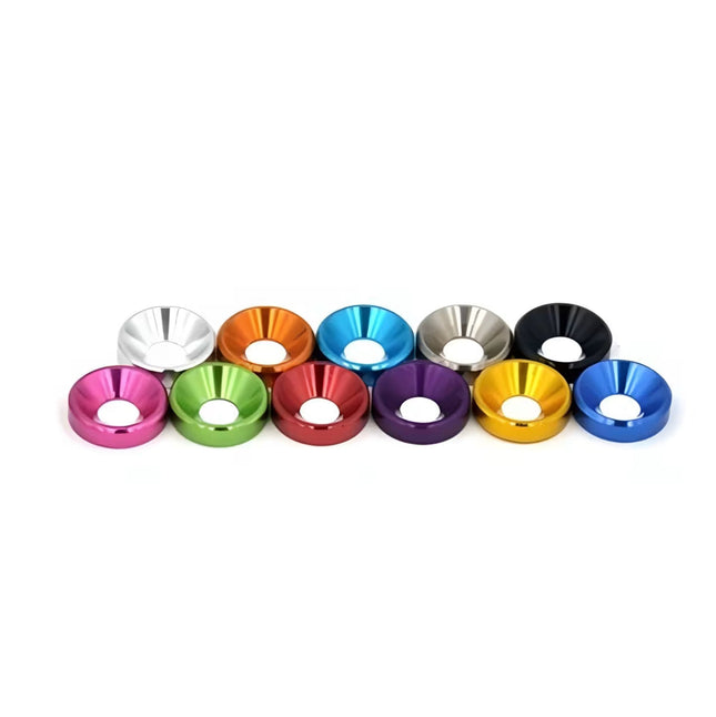 10pc M3 Countersunk Washers Coloured Aluminium Pack