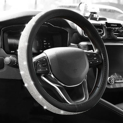 Crystal Car Steering Wheel Cover  PU Leather Auto Accessories Case Car Stylin