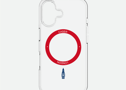 Slim Clear iPhone 16 Case with Red MagSafe Ring - Big Ben | The Iconic Case