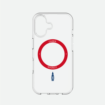 Slim Clear iPhone 16 Pro Case with Red MagSafe Ring - Big Ben | The Iconic Case